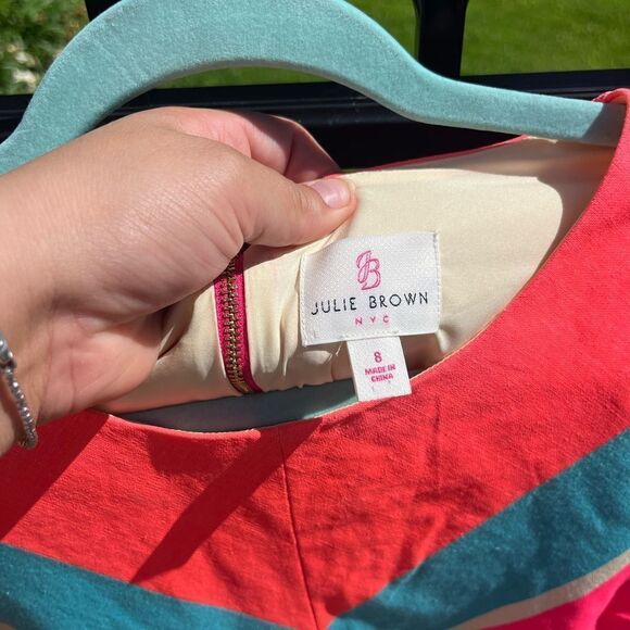 Julie Brown Neon Chevron Linen Dress - Picture 4 of 8